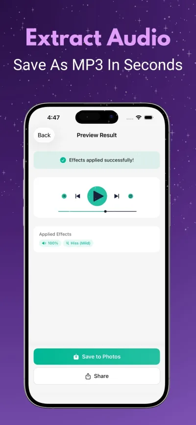 Loudify extract audio from video as MP3